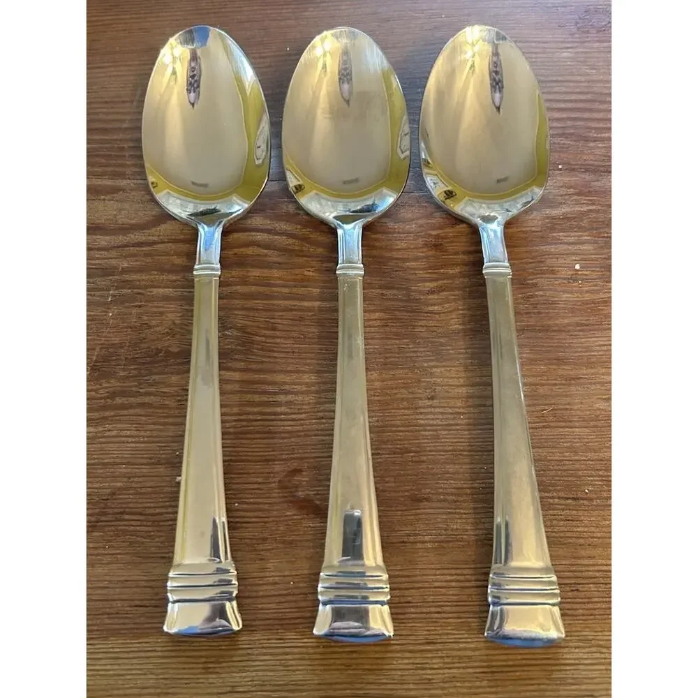 Wallace Zenith Frost Glossy Dinner Spoons Set of 3‎ heavy stainless steel 18/10
